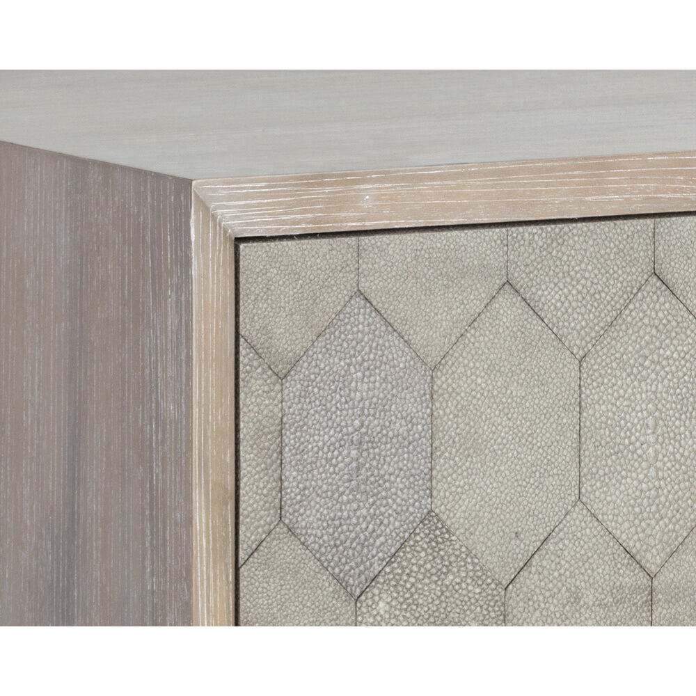 Aniston 28 X 26 inch White Ceruse / Taupe Shagreen Night Stand